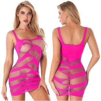 Underdress with Hollow Pink Mesh | Hot Woman Clothes