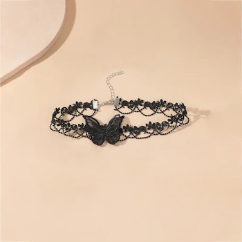 Black Lace Choker with Butterfly Detail | Hot Woman Clothes