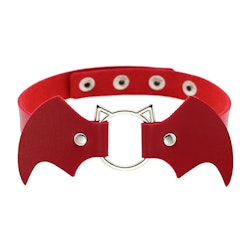 Choker med Fladdermus Motiv i Rött | Hot Woman Clothes