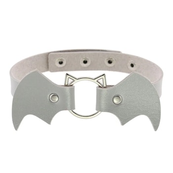 Silver Choker with Bat Motif | Bat Woman Clothes