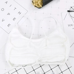 White Bra Top with Open Back & Narrow Back Straps | Hot Woman Clothes