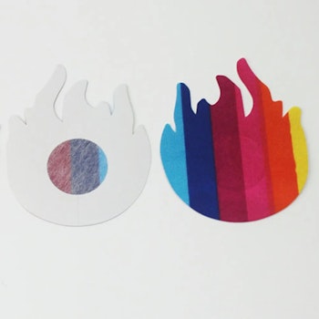 Nipple Sticker - Flame & Rainbow | Hot Woman Clothes