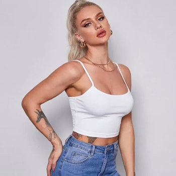 Tank Top with Spaghetti Strap - White and Black