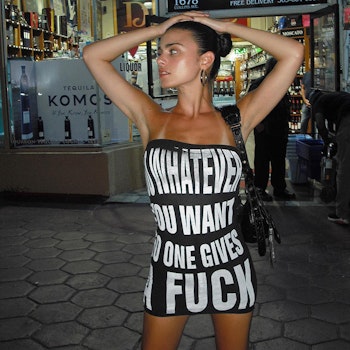 Black Mini Tube Dress "DO WHATEVER YOU WANT NO ONE GIVES A FUCK"