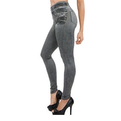 Jeggings en denim gris - Vêtements femme chauds | Leggings pour femmes