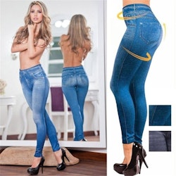 Blå Tight Denim Leggings - Hot Women Clothes | damleggings