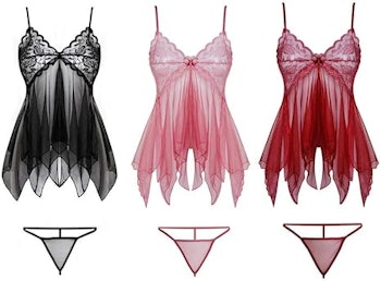 Sexy Nightgown & Matching Lace Panties Set | Small Size