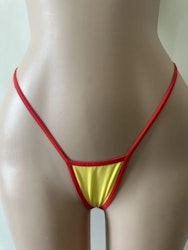 Micro String jaune avec bords rouges | Vêtements sexy pour femmes