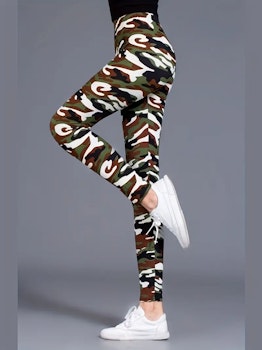 Army Green Camouflage Leggings