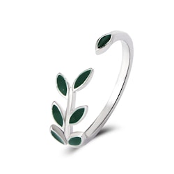 Silver Tåring med Gröna Blad – Grekisk Krans inspiration