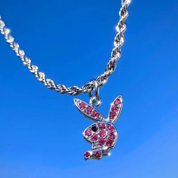 Sparkling Rabbit Necklace | Pink & Clear Crystals