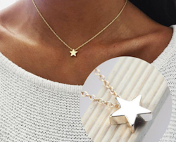 Halsband med stjärna - Guld & Silver | Hot Woman Clothes