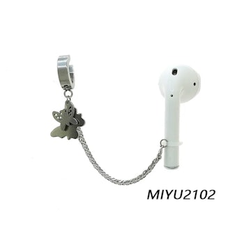 Butterfly Earring for Bluetooth Headphones with Silver Chain