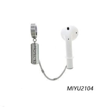 AirPods Earring with “PROTECTED” Pendant | Headphone Accessory