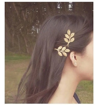 Five Leaves Hair Clip – Gold Hair Accessory with Leaf Motif