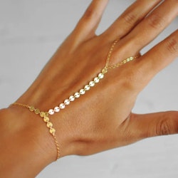 Fingerarmband mit Pailletten in Gold & Silber | Heiße Kleidung