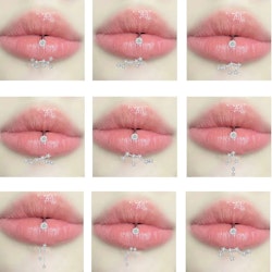 Star Lip Piercing – Stjärnformad Kristaller Läppiercing