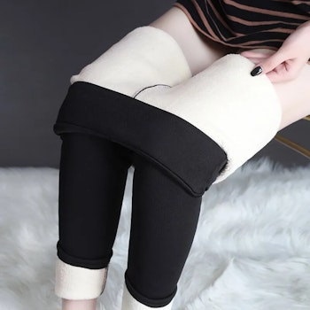 Leggings noirs doublés polaire - Leggings d'hiver chauds