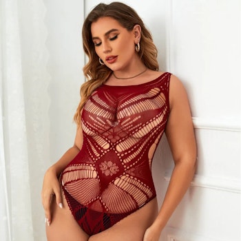 Sexig Röd Kroppsstrumpa – Underkläder & Bodysuit i 1