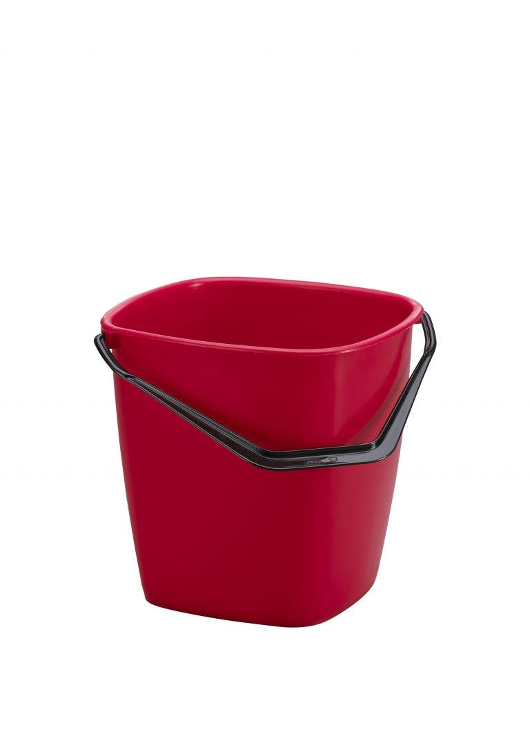 Hink röd 9,5 l fyrkantig plastgrepp - Hygienprodukter Sverige AB