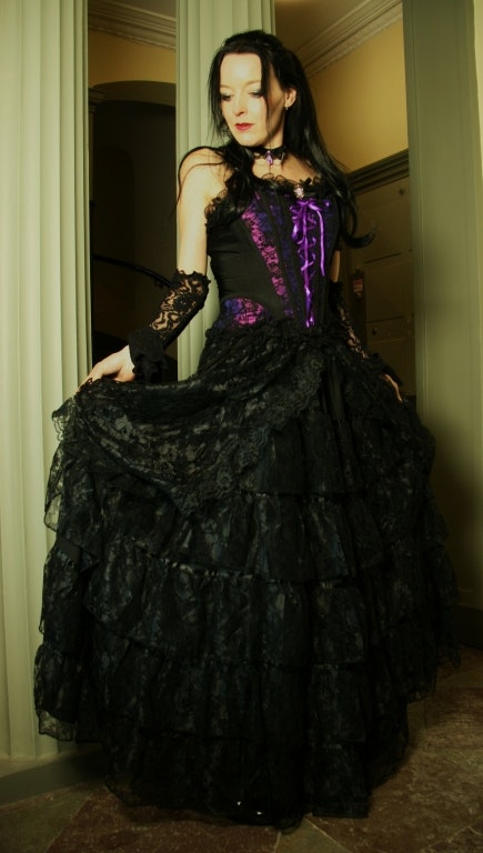 Victorian kjol svart spets