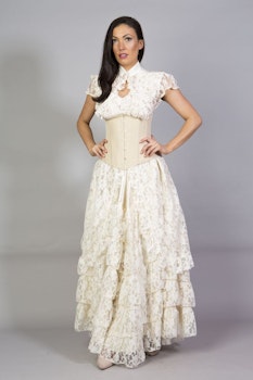 Victorian kjol kräm spets