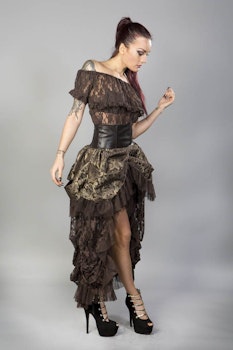Elvira kjol guld brokad