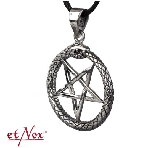 Pentagram med orm silver
