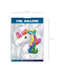 Folieballong Flerfärgad Enhörning , 46 cm