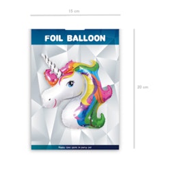 Folieballong Flerfärgad Enhörning , 46 cm