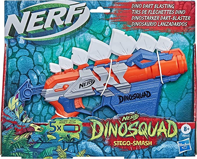 Nerf DinoSquad Stego-Smash Blaster med 5 Nerf-pilar