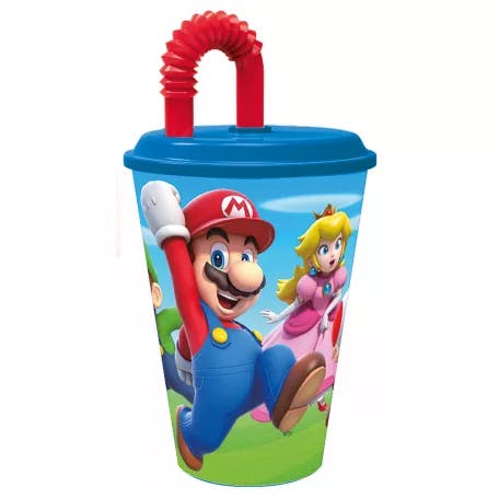 Super Mario Mugg med Sugrör 430ml