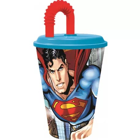Superman Mugg med Sugrör 430ml