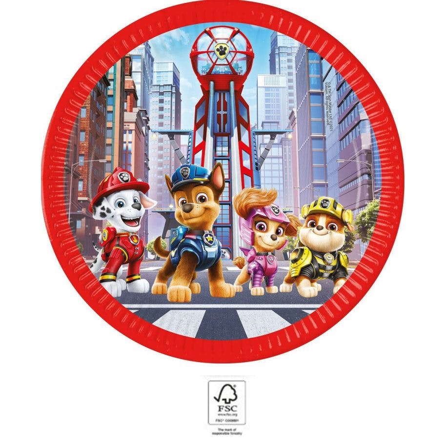 Paw Patrol Komplett Kalaspaket Röd gul och blå med ballonger och engångsartiklar