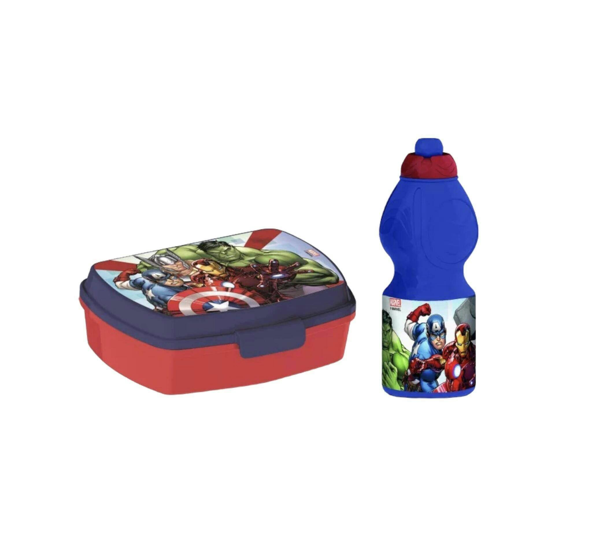 Marvel Avengers Matlåda & Vattenflaska Röd och blå