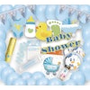 Ljusblå Baby Shower (Baby Boy) Komplett Paket 51 st Med ballonger, Folieballong och engångsartiklar