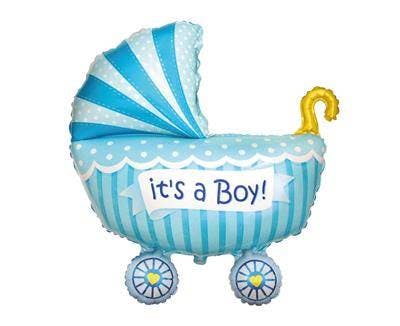 Ljusblå Baby Shower (Baby Boy) Komplett Paket 51 st Med ballonger, Folieballong och engångsartiklar