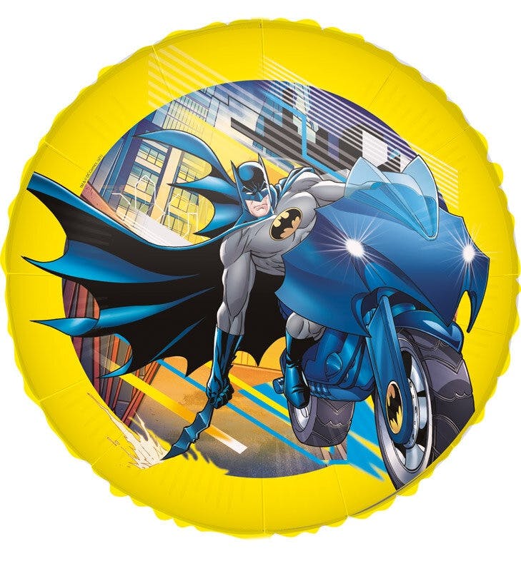 Batman Komplett Kalaspaket 51 st, svart blå och gul med ballonger, Folieballong och engångsartiklar