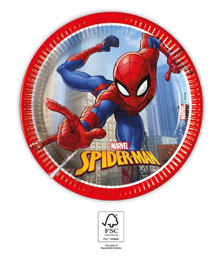 Marvel Spiderman Komplett Kalaspaket 50 blå och röd med ballonger, Folieballong och engångsartiklar