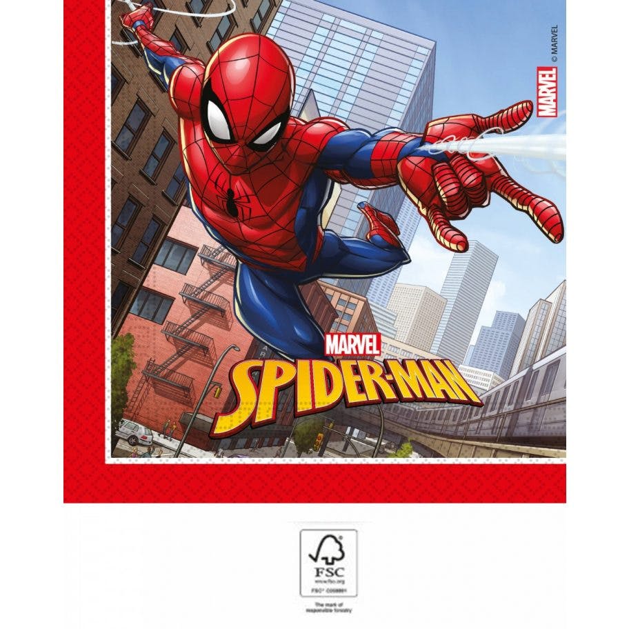 Marvel Spiderman Komplett Kalaspaket 50 blå och röd med ballonger, Folieballong och engångsartiklar