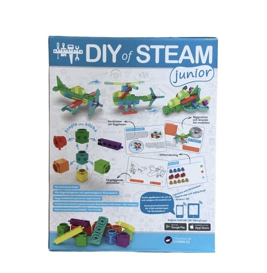 DIY of steam Junior, Stuntplan 3 i 1 (Svenska) med 3d interaktiva instruktioner