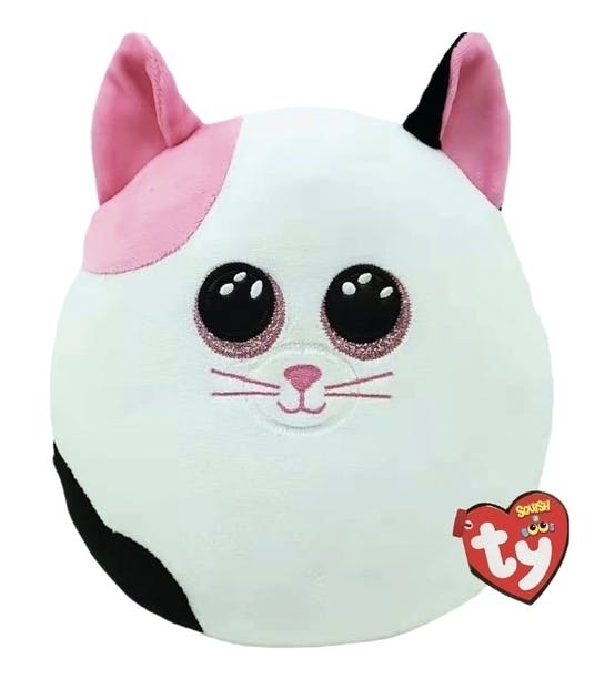 TY MUFFIN - cat squish- Gosedjur Vit, svart och rosa