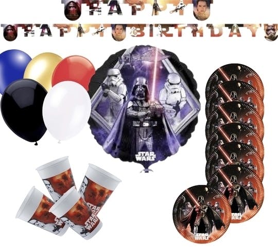 Star Wars Komplett Kalaspaket 28 st Flerfärgad med ballonger Folieballong och engångsartiklar