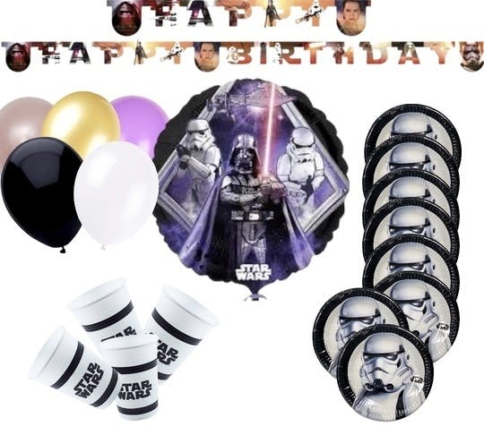 Star Wars Troopers Komplett Kalaspaket 28 st flerfärgad med ballonger Folieballong och engångsartiklar