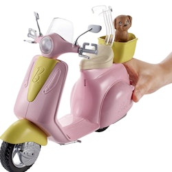 Barbie-Moped med Barbie-Valp