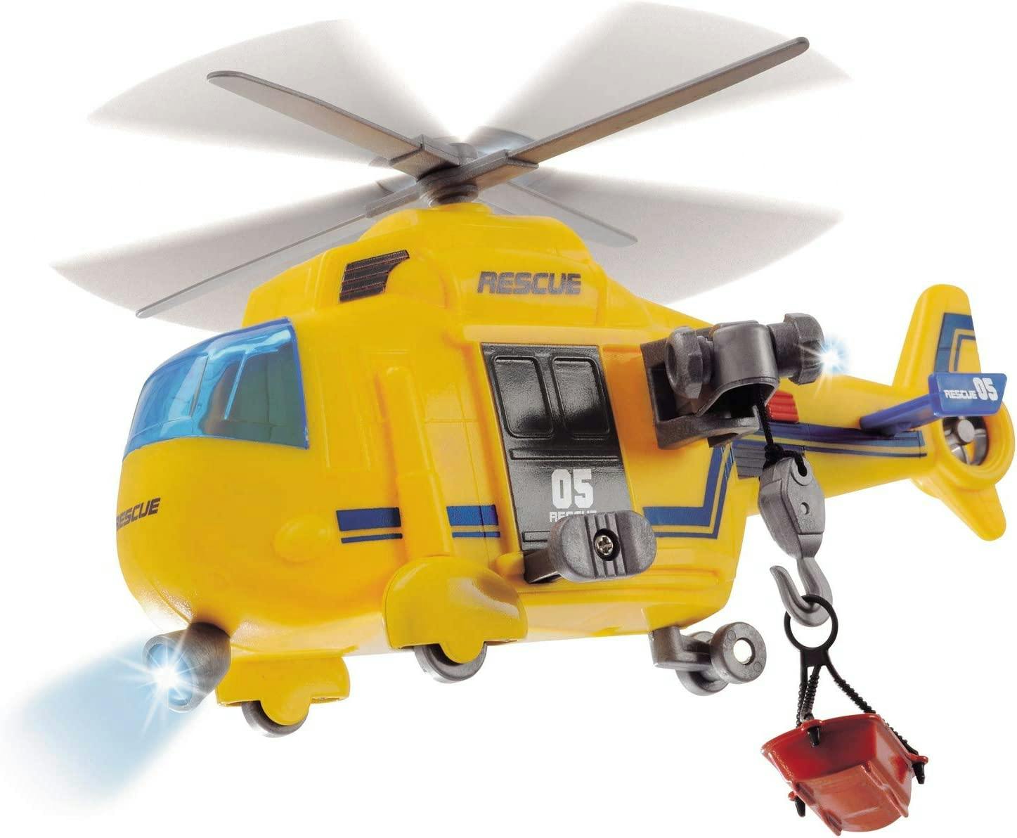 Dickie Toys Räddningshelikopter med frihjul, ljus, vinsh och rörliga rotorblad