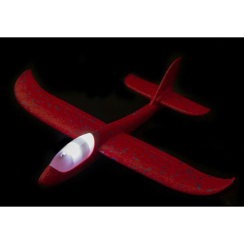 Röd Segelflygplan i skum med LED-belysning