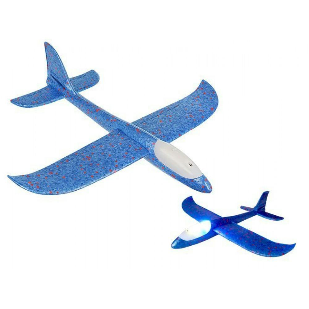 Blå Segelflygplan i skum med LED-belysning
