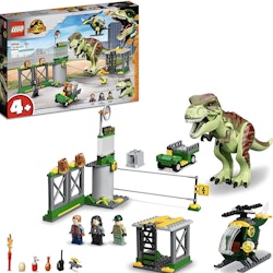 LEGO  Jurassic World T. rex – Dinosaurieflykt, Flygplats, Helikopter och Leksaksbil,76944