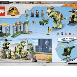 LEGO  Jurassic World T. rex – Dinosaurieflykt, Flygplats, Helikopter och Leksaksbil,76944